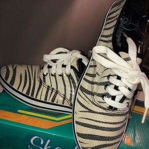 Skechers Cali Zebra Print Shoes
